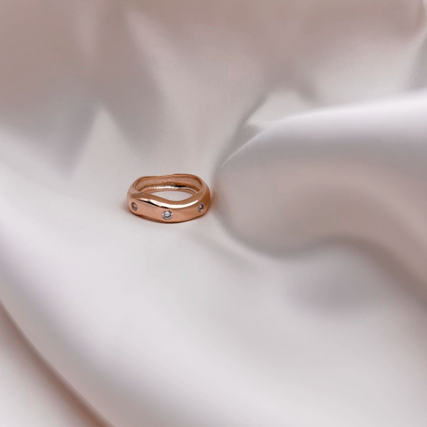 Gold Ring 3 Crystals